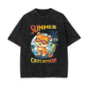 Cute Cat Stone Wash Graphic Tee-INNBLAC
