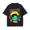 Skateboarding Graffiti Cartoon Washed Tee-INNBLAC