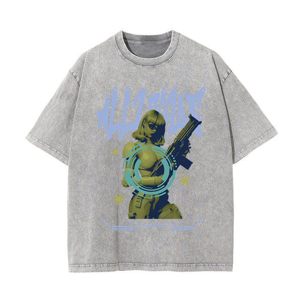 Alluring Gir y2k Streetwear Graphic Tee-INNBLAC