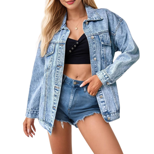Women's faded Denim Trucker Jacket