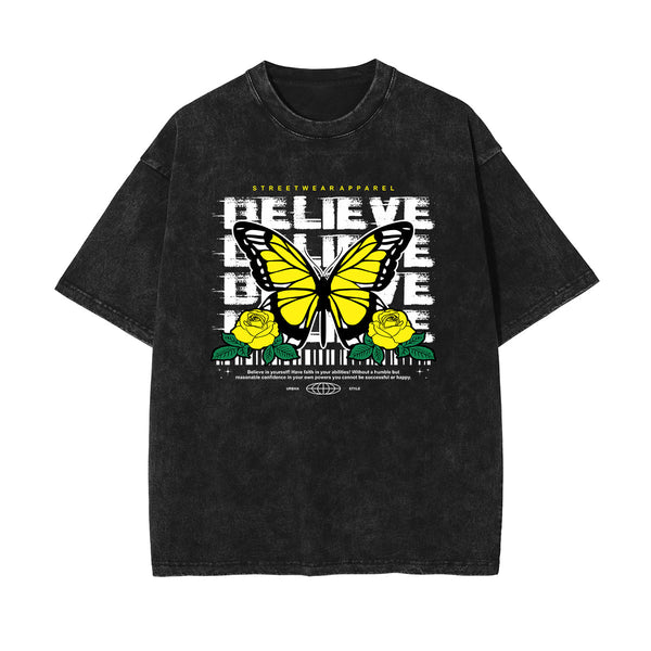 Butterfly Streetwear Illustration Graphic Tee-INNBLAC