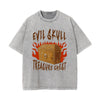 Evil Skull Streetwear Stone Wash Graphic Tee-INNBLAC