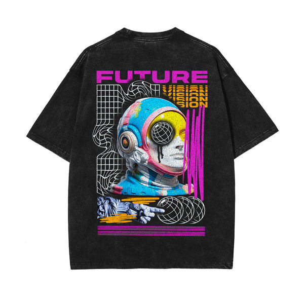 Graffiti Art Stone Wash Graphic Tee-INNBLAC