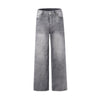 Relaxed Fit Wash Denim Gray Jeans-INNBLAC