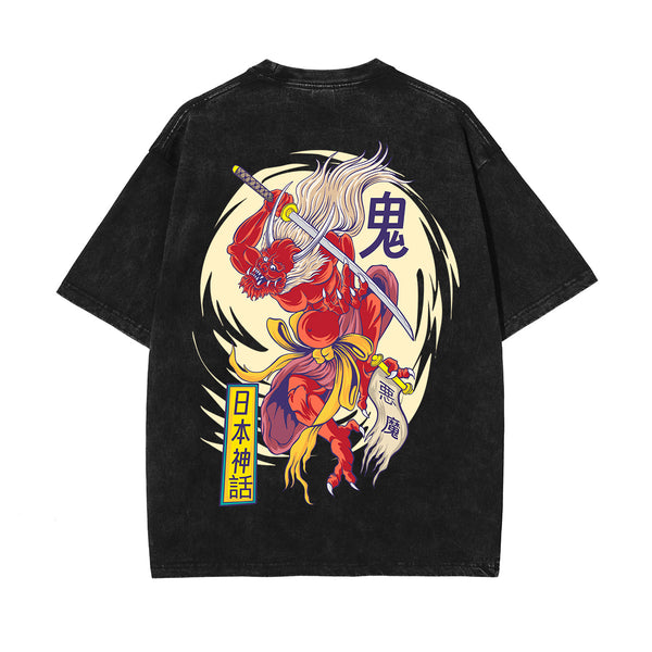 Chinese Characters Japanese Mythology Graphic Tee-INNBLAC