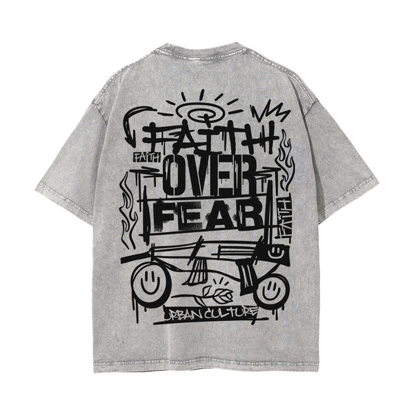 Faith Over Fear Graffiti Graphic Tee-INNBLAC