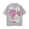 Never Regret Graffiti Graphic Washed Tee-INNBLAC