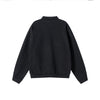 Relaxed Fit Solid Color Polo Neck Sweatshirt