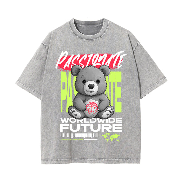 Passionate Bear Urban Streetwear Graphic Tee-INNBLAC