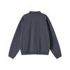 Relaxed Fit Solid Color Polo Neck Sweatshirt