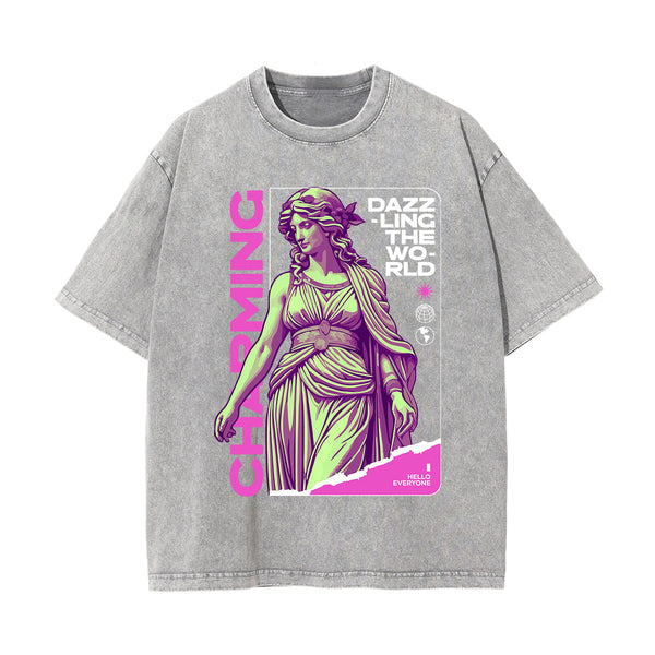 Charming Greek Statue Streetwear Graphic Tee-INNBLAC