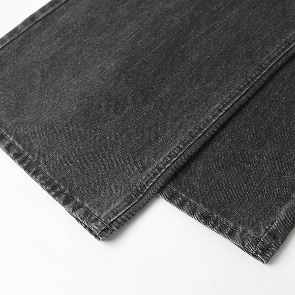 Washed Black Loose-Straight Jeans