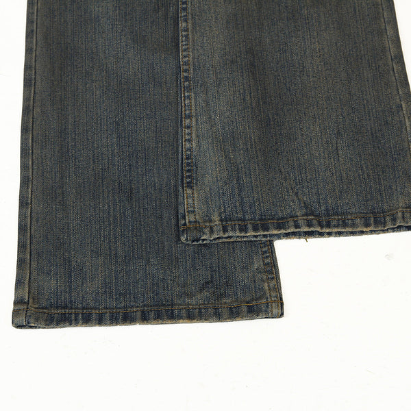 Wrinkle Wash Vintage Straight Jeans