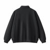 Solid Color Fleece Polo Collar Sweatshirt