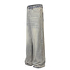 Light Wash Faded Wide-Leg Denim Pants