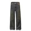 Vintage Wash Ripped Knee Loose Jeans