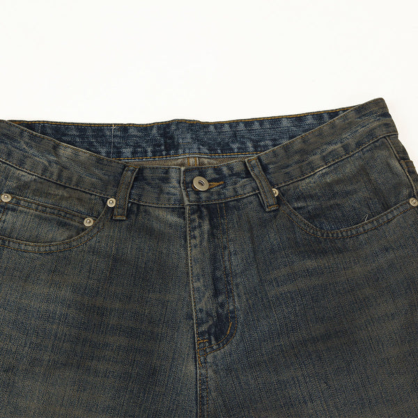 Wrinkle Wash Vintage Straight Jeans
