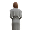 Front Tie Ribbed Knit Shoulder Wrap