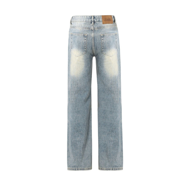Washed Blue Bootcut Jeans-INNBLAC