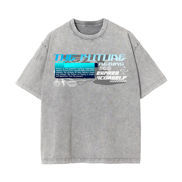 Future Streetwear Chrome Style Graphic Tee-INNBLAC