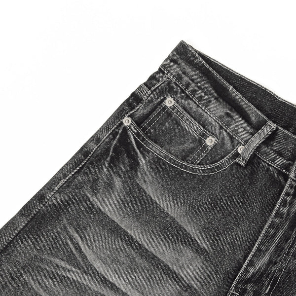 Vintage Black Wrinkle Wash Baggy Jeans