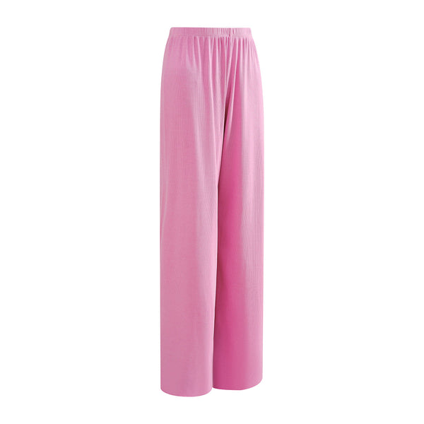 Women's Relaxed Straight Leg Ribbed Trousers