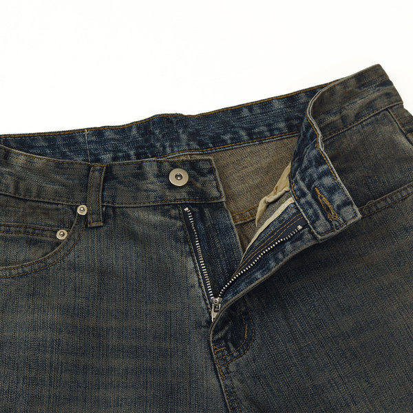 Wrinkle Wash Vintage Straight Jeans