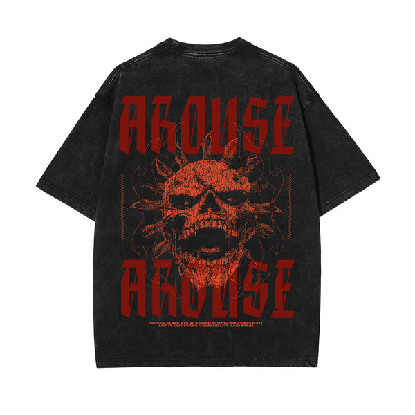 Arouse Streetwear Graphic Washed Tee-INNBLAC