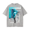 Futuristic Streetwear Chrome Graphic Tee-INNBLAC