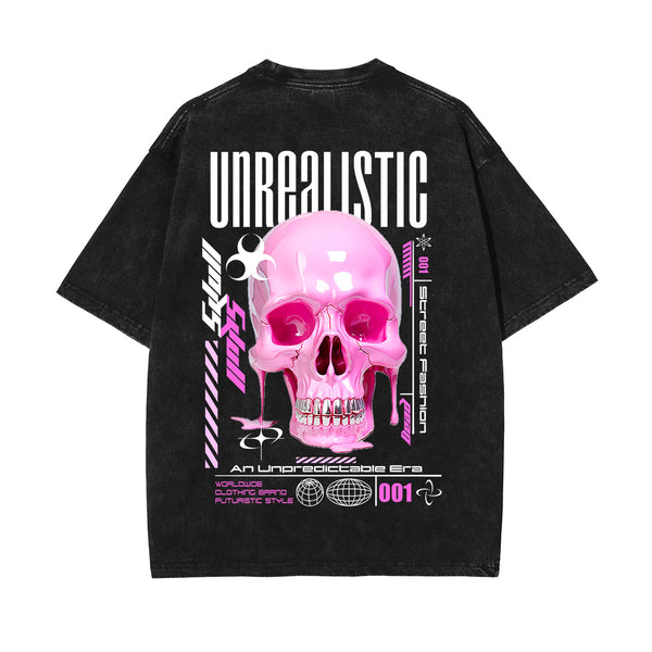 Skull Melted Streetwear Graphic Tee-INNBLAC