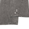 Smoky Gray Distressed Wide-Leg Jeans