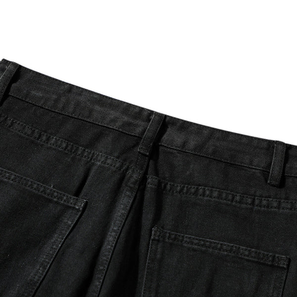 Distressed Black Ripped Flared Jeans