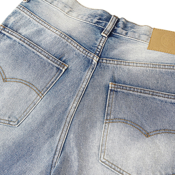 Vintage Wash Faded Wide-Leg Jeans