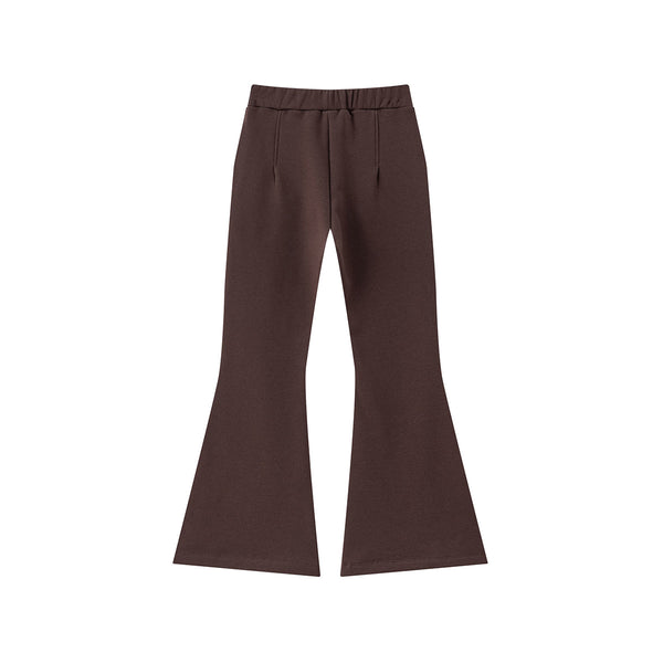 Women's Pleated Flared Plush Trousers
