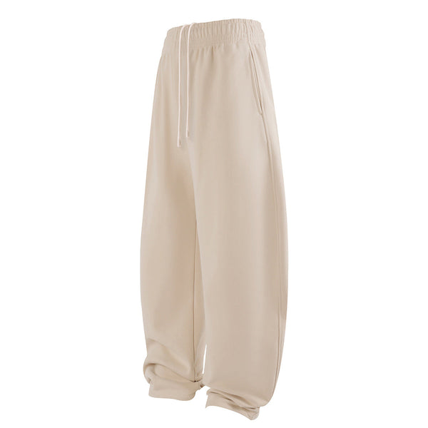Elastic Drawstring Waist Fleece Jogger Pants
