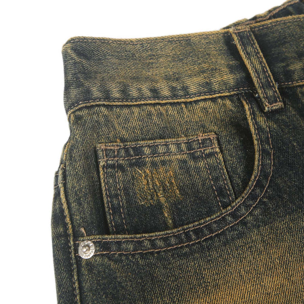 Heavy Wash Ripped Baggy Jeans-INNBLAC