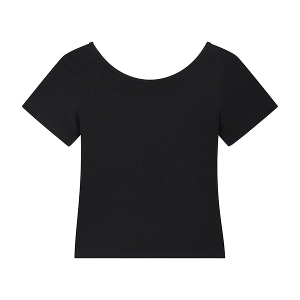 Women's Solid-Color Boat-Neck Cotton T-Shirt 6.3oz