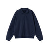 Relaxed Fit Solid Color Polo Neck Sweatshirt