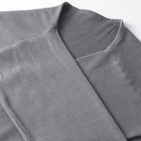 Front Tie Ribbed Knit Shoulder Wrap