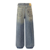 Faded Blue Vintage-Sanded Wide-Leg Jeans