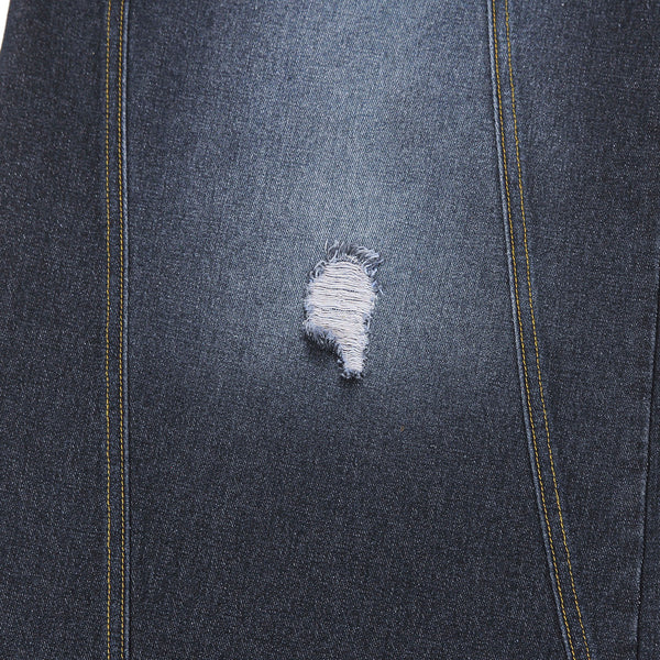 Dark Wash Embroidered Barrel-Leg Jeans