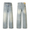Classic Faded Blue Distressed Denim Pants