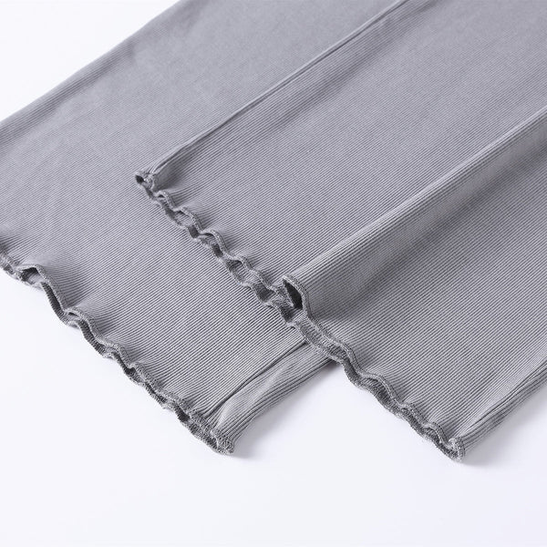 Women's Relaxed Straight Leg Ribbed Trousers