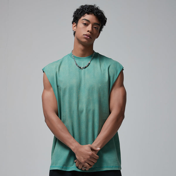 Acid Wash Sleeveless T Shirt 7.5oz-INNBLAC