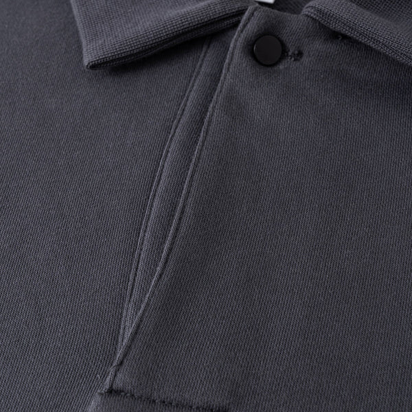 Relaxed Fit Solid Color Polo Neck Sweatshirt