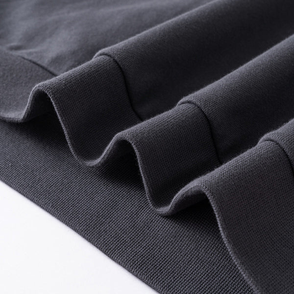 Relaxed Fit Solid Color Polo Neck Sweatshirt