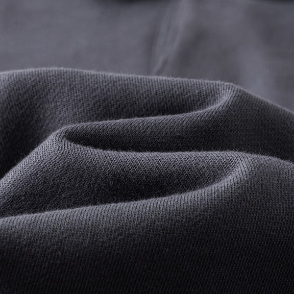 Relaxed Fit Solid Color Polo Neck Sweatshirt