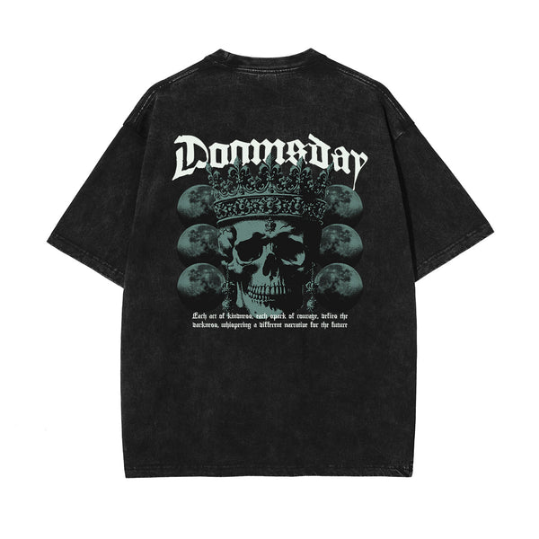 Heavyweight Washed Skull Graphic Tee-INNBLAC