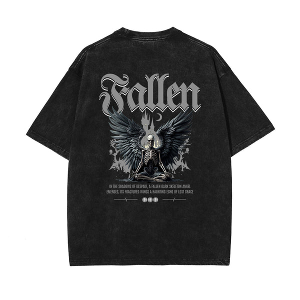 Heavyweight Washed Skull Graphic Tee-INNBLAC