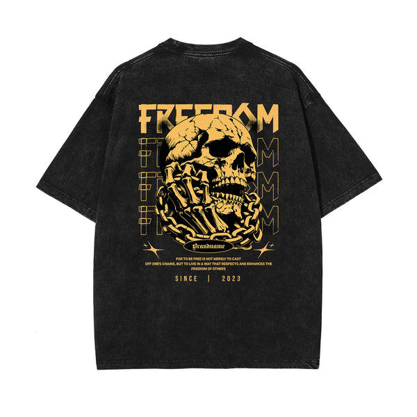 Heavyweight Washed Skull Graphic Tee-INNBLAC